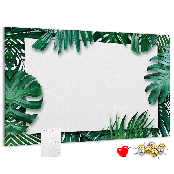 Cork memo board Tropical leaves