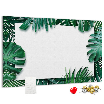 Cork memo board Tropical leaves