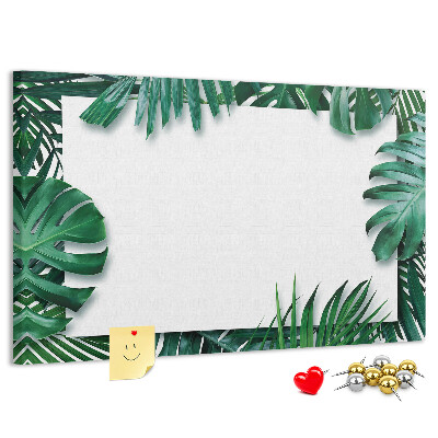Cork memo board Tropical leaves