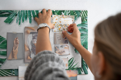 Cork memo board Tropical leaves