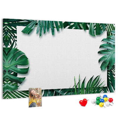 Cork memo board Tropical leaves