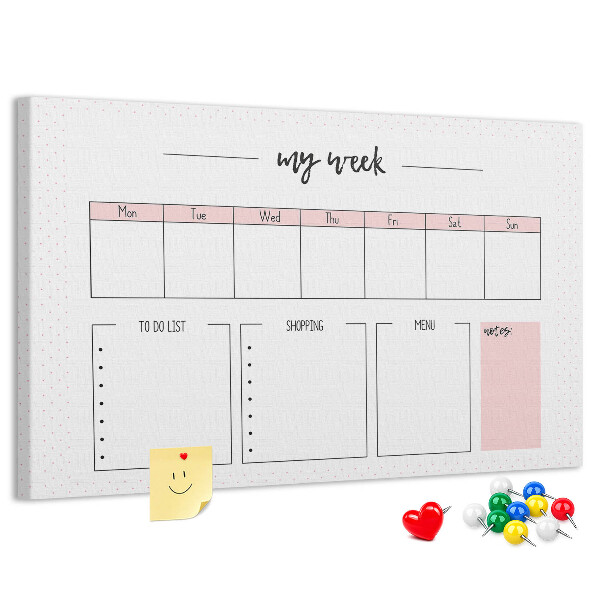Cork memo board My weekly planner