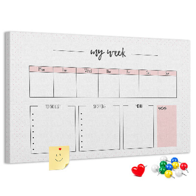 Cork memo board My weekly planner