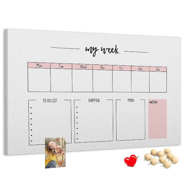Cork memo board My weekly planner