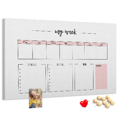 Cork memo board My weekly planner