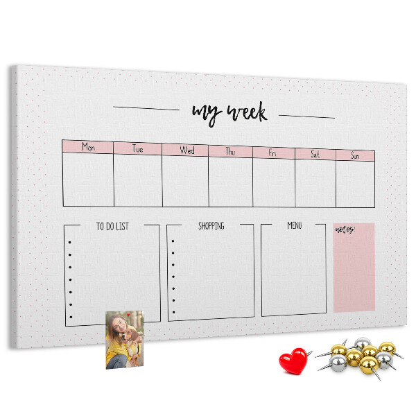 Cork memo board My weekly planner