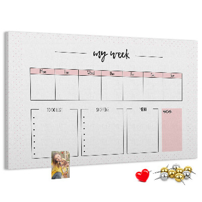 Cork memo board My weekly planner