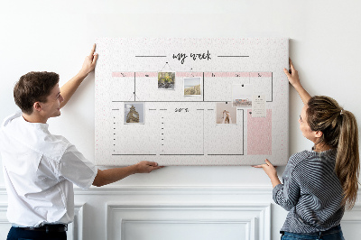 Cork memo board My weekly planner