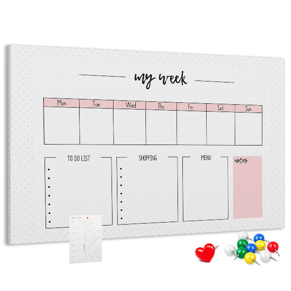 Cork memo board My weekly planner