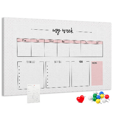 Cork memo board My weekly planner
