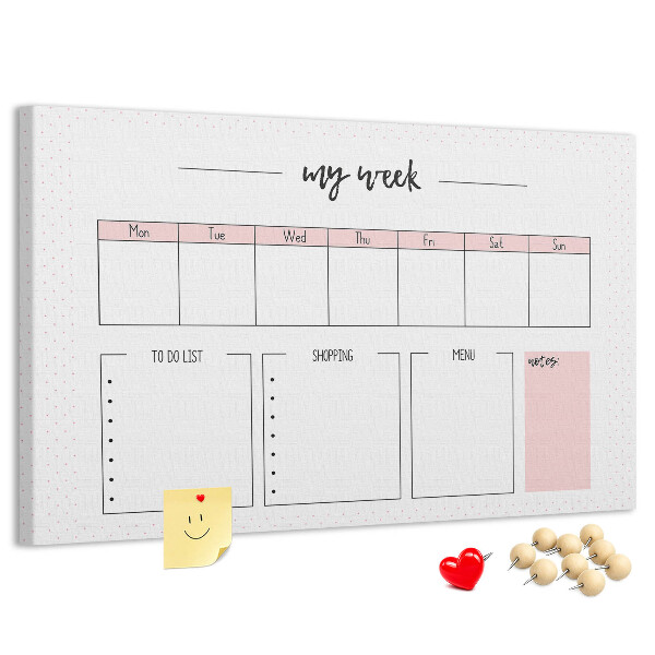 Cork memo board My weekly planner