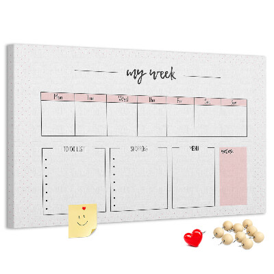 Cork memo board My weekly planner