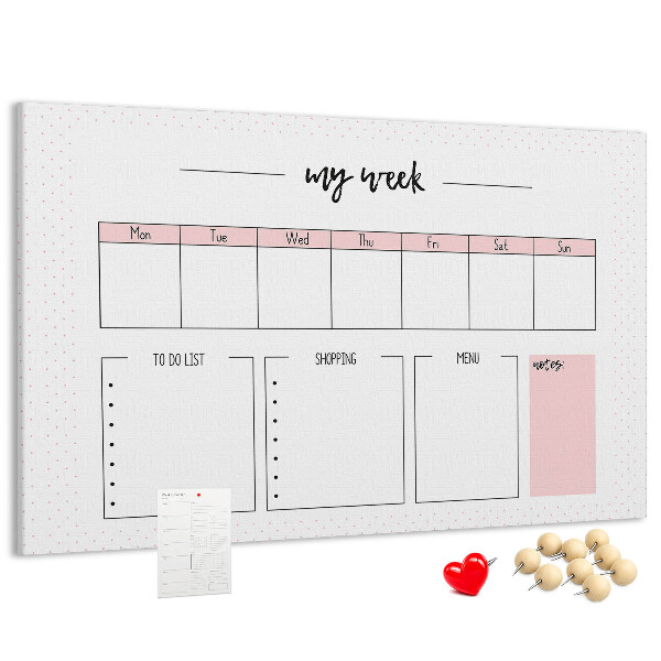 Cork memo board My weekly planner