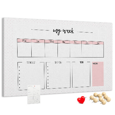 Cork memo board My weekly planner