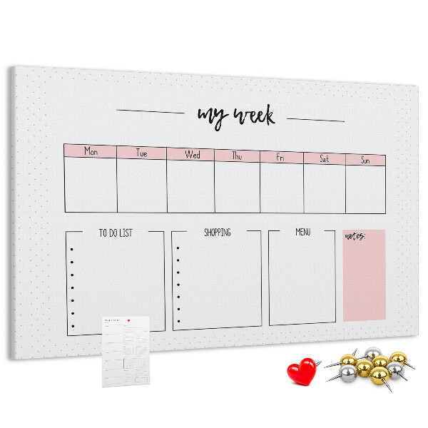 Cork memo board My weekly planner