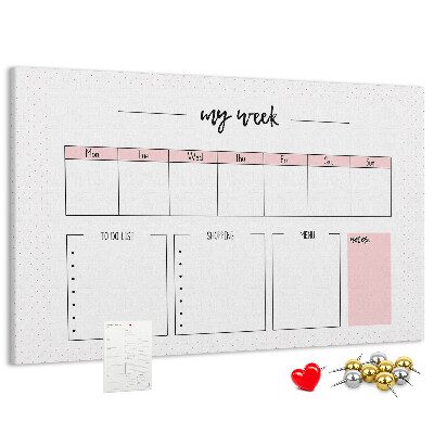 Cork memo board My weekly planner
