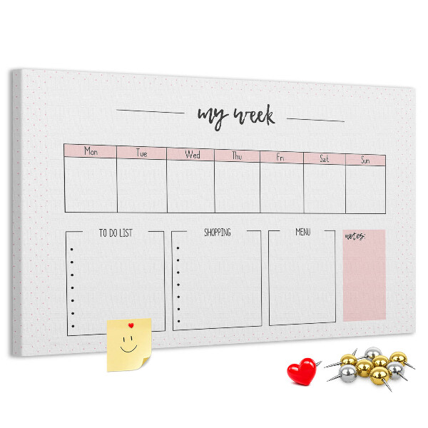 Cork memo board My weekly planner