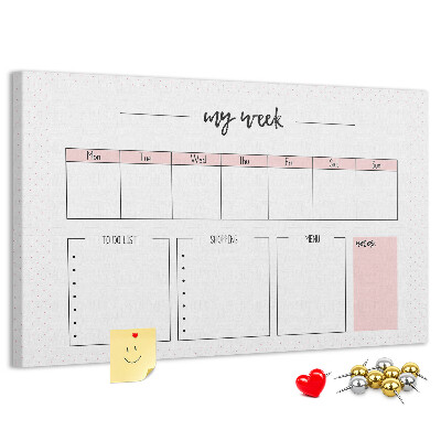 Cork memo board My weekly planner