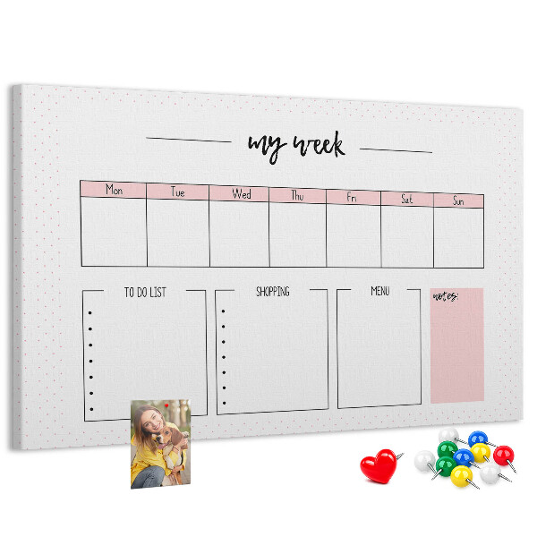 Cork memo board My weekly planner