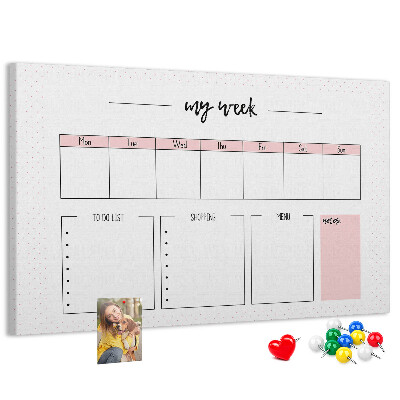 Cork memo board My weekly planner