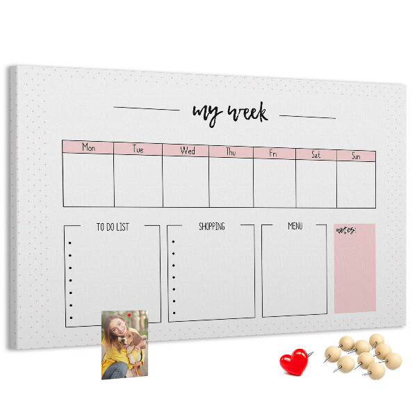 Cork memo board My weekly planner