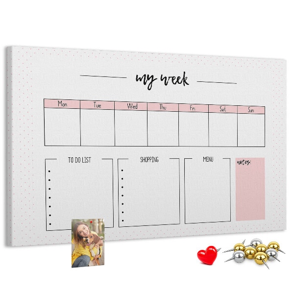 Cork memo board My weekly planner