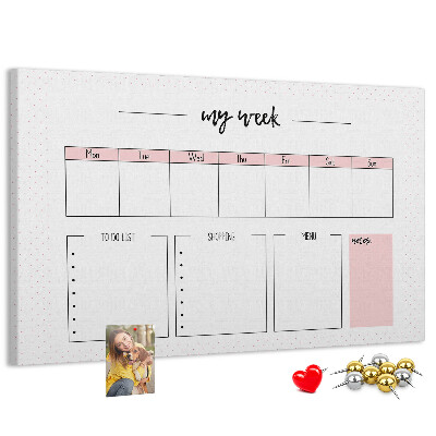 Cork memo board My weekly planner