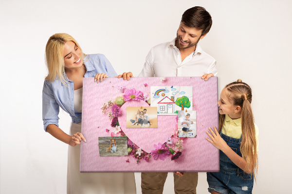 Cork board Heart of flowers