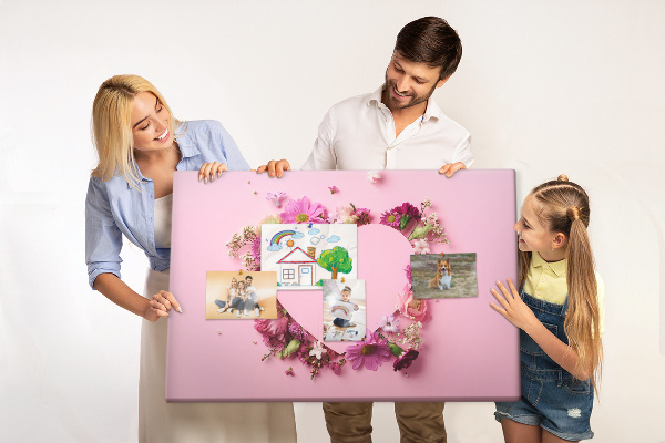 Cork board Heart of flowers