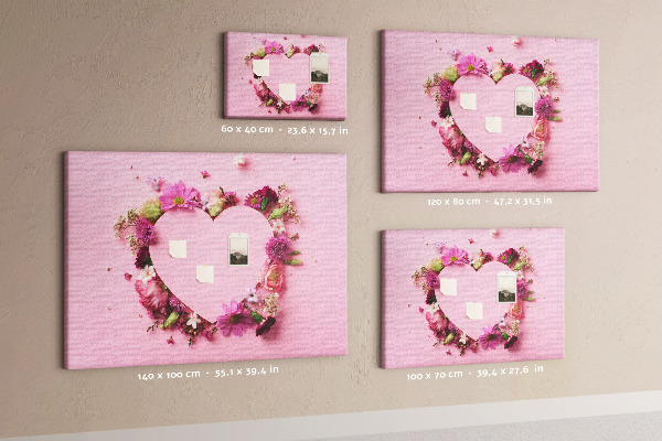 Cork board Heart of flowers