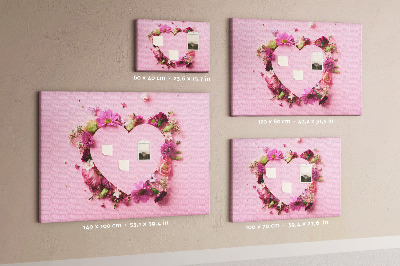 Cork board Heart of flowers