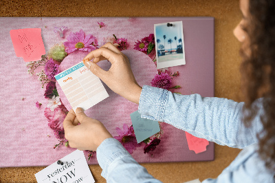 Cork board Heart of flowers