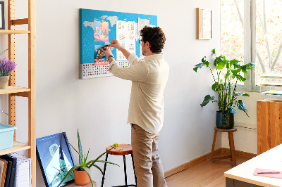 Cork display board Countries outline map