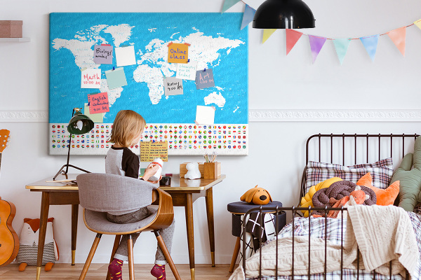 Cork display board Countries outline map
