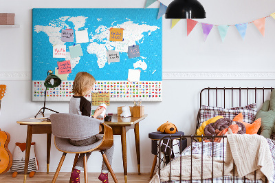 Cork display board Countries outline map