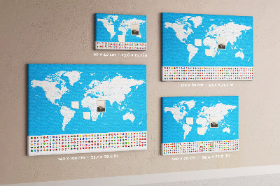 Cork display board Countries outline map