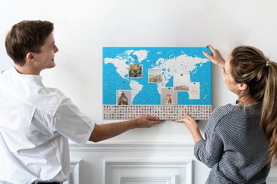 Cork display board Countries outline map