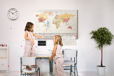 Cork display board World map design
