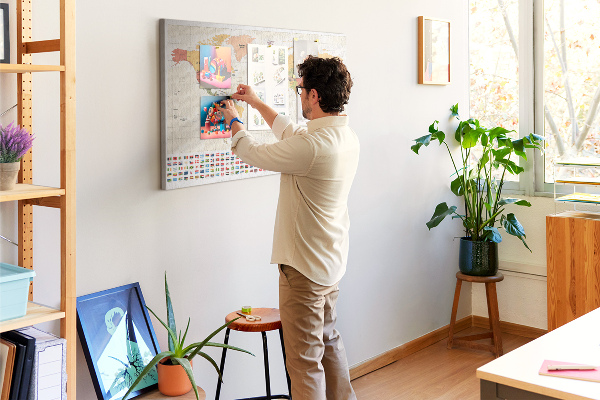 Cork display board World map design