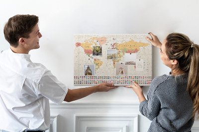 Cork display board World map design