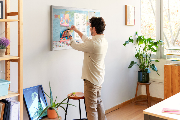 Cork memo board Geography world map
