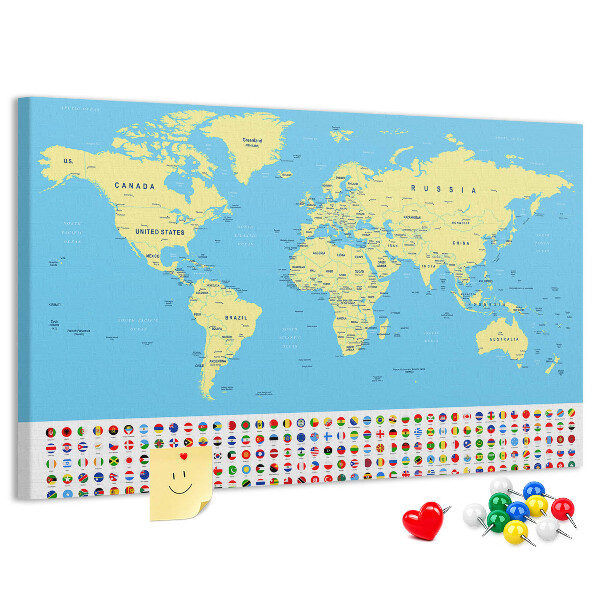 Cork board Classic world map