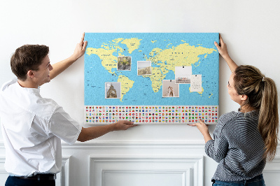 Cork board Classic world map