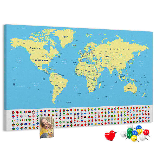 Cork board Classic world map