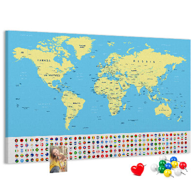 Cork board Classic world map