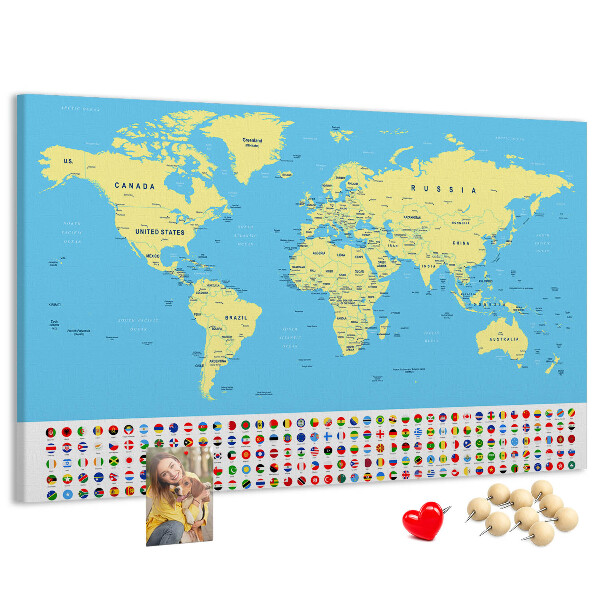 Cork board Classic world map