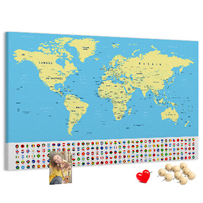 Cork board Classic world map