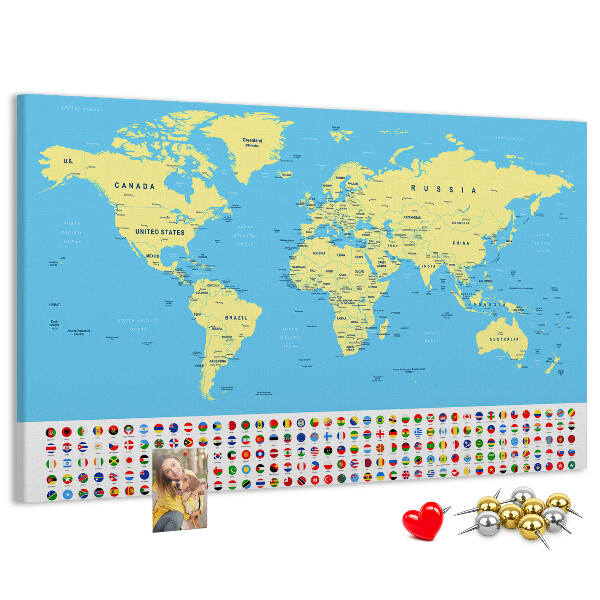 Cork board Classic world map