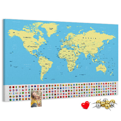 Cork board Classic world map