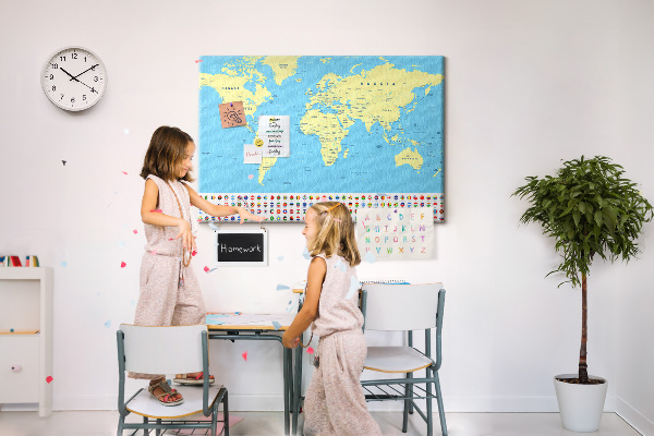 Cork board Classic world map
